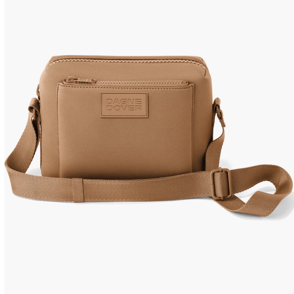 Dagne Dover Micah Neoprene Crossbody or Shoulder Bag in Camel Tan